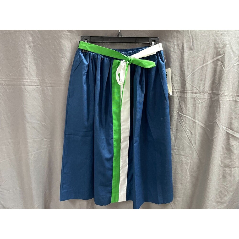 Surrey Skirt Womens Large Blue White Green Strips Belted NOS